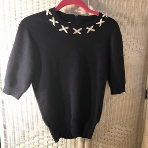 Tory Sports Navy sweater, so Designer on point.